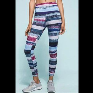 Beyond Yoga Lux Print Palm Shadow Striped Leggings Full Length Size Small